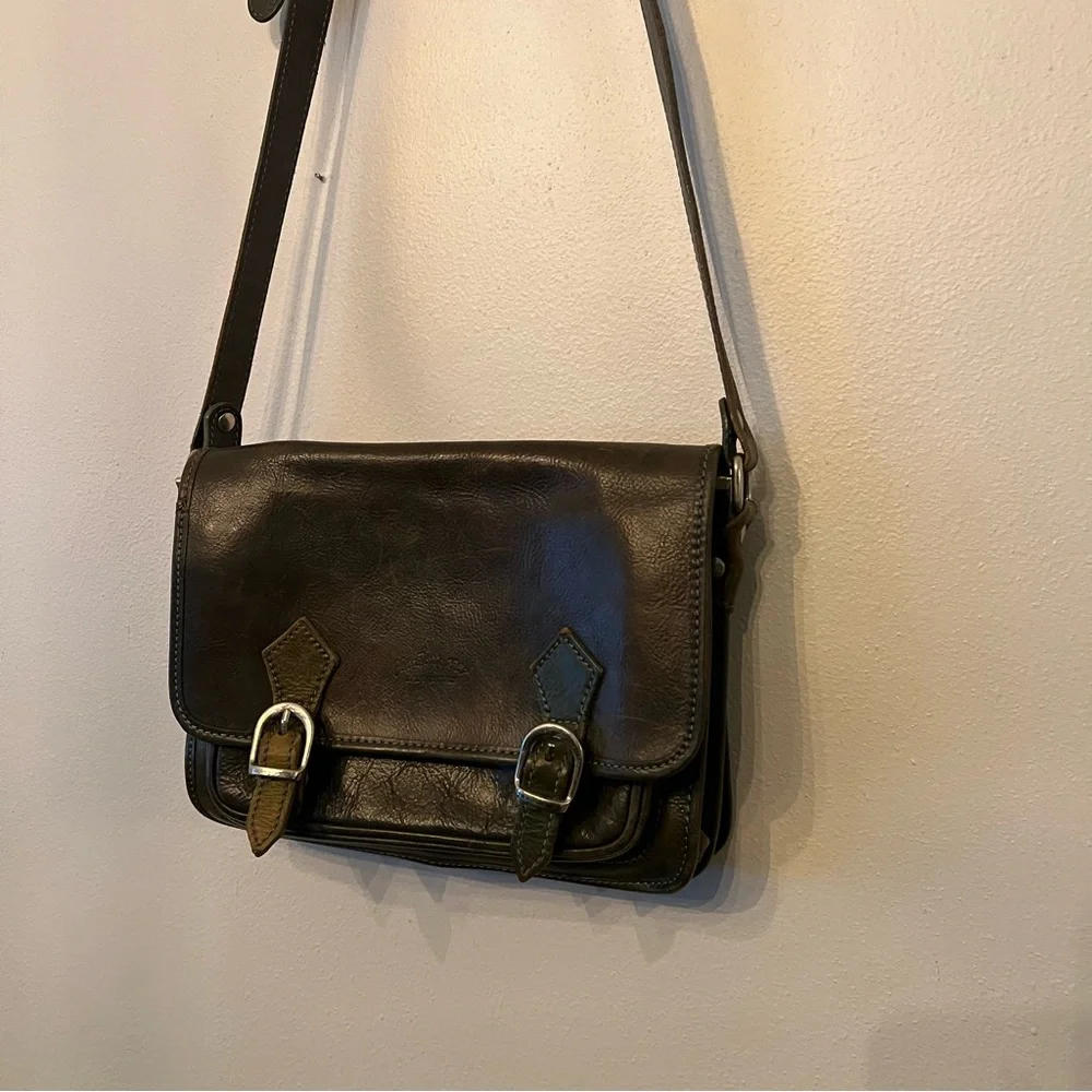 Italian Leather Green Bag From Venice Italy Crossbody